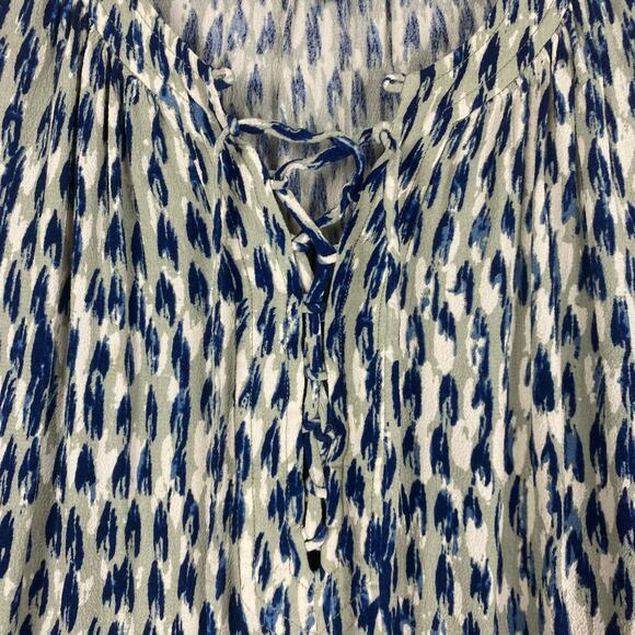 Madewell Sunpleat Lace Up Crepe Gray Feather Blouse Womens Size Small - Picture 9 of 14